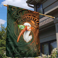 Vintage American White Ibis Garden Flag Miami Sunglasses Artistic Tribal Wave Pattern