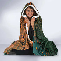 Vintage American White Ibis Hooded Blanket Miami Sunglasses Artistic Tribal Wave Pattern