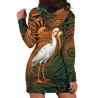 Vintage American White Ibis Hoodie Dress Miami Sunglasses Artistic Tribal Wave Pattern