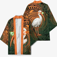 Vintage American White Ibis Kimono Miami Sunglasses Artistic Tribal Wave Pattern