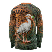 Vintage American White Ibis Long Sleeve Shirt Miami Sunglasses Artistic Tribal Wave Pattern