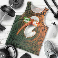 Vintage American White Ibis Men Tank Top Miami Sunglasses Artistic Tribal Wave Pattern