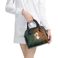 Vintage American White Ibis Shoulder Handbag Miami Sunglasses Artistic Tribal Wave Pattern