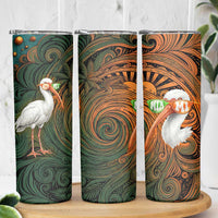 Vintage American White Ibis Skinny Tumbler Miami Sunglasses Artistic Tribal Wave Pattern