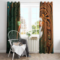 Vintage American White Ibis Window Curtain Miami Sunglasses Artistic Tribal Wave Pattern
