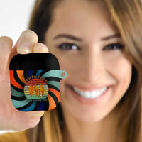 Buddhist Monks Walk For Peace AirPods Case with Retro Sunset Swirl Pattern