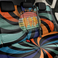 Buddhist Monks Walk For Peace Back Car Seat Cover with Retro Sunset Swirl Pattern