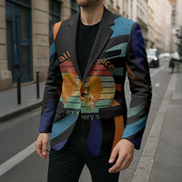 Buddhist Monks Walk For Peace Blazer with Retro Sunset Swirl Pattern