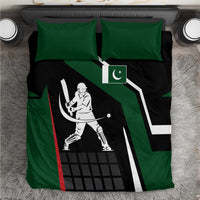 Pakistan Cricket Bedding Set Sporty Style with Flag Colors & Player Illustration