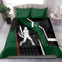 Pakistan Cricket Bedding Set Sporty Style with Flag Colors & Player Illustration