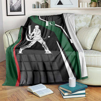 Pakistan Cricket Blanket Sporty Style with Flag Colors & Player Illustration