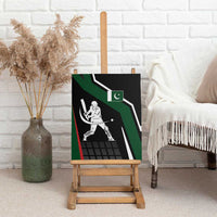 Pakistan Cricket Canvas Wall Art Sporty Style with Flag Colors & Player Illustration