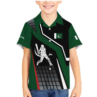 Pakistan Cricket Family Matching Mermaid Dress and Hawaiian Shirt Sporty Style with Flag Colors & Player Illustration