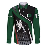 Pakistan Cricket Family Matching Short Sleeve Bodycon Dress and Hawaiian Shirt Sporty Style with Flag Colors & Player Illustration