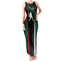 Pakistan Cricket Family Matching Tank Maxi Dress and Hawaiian Shirt Sporty Style with Flag Colors & Player Illustration