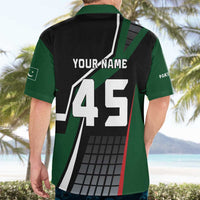 Pakistan Cricket Hawaiian Shirt Sporty Style with Flag Colors & Player Illustration