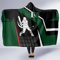 Pakistan Cricket Hooded Blanket Sporty Style with Flag Colors & Player Illustration