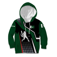 Pakistan Cricket Kid Hoodie Sporty Style with Flag Colors & Player Illustration