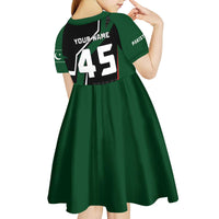 Pakistan Cricket Kid Short Sleeve Dress Sporty Style with Flag Colors & Player Illustration