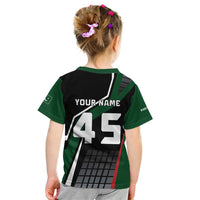 Pakistan Cricket Kid T Shirt Sporty Style with Flag Colors & Player Illustration