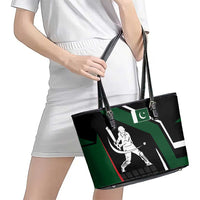 Pakistan Cricket Leather Tote Bag Sporty Style with Flag Colors & Player Illustration