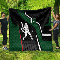Pakistan Cricket Quilt Sporty Style with Flag Colors & Player Illustration