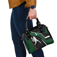 Pakistan Cricket Shoulder Handbag Sporty Style with Flag Colors & Player Illustration