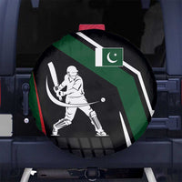 Pakistan Cricket Spare Tire Cover Sporty Style with Flag Colors & Player Illustration