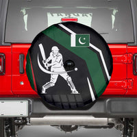 Pakistan Cricket Spare Tire Cover Sporty Style with Flag Colors & Player Illustration