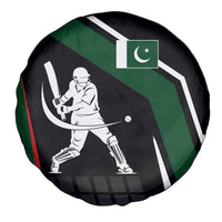 Pakistan Cricket Spare Tire Cover Sporty Style with Flag Colors & Player Illustration