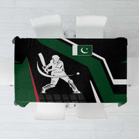 Pakistan Cricket Tablecloth Sporty Style with Flag Colors & Player Illustration