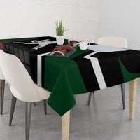 Pakistan Cricket Tablecloth Sporty Style with Flag Colors & Player Illustration