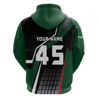Pakistan Cricket Zip Hoodie Sporty Style with Flag Colors & Player Illustration