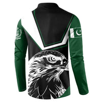 Pakistan Emblem Button Sweatshirt Eagle-Shaped Design with National Symbol