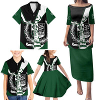 Pakistan Emblem Family Matching Puletasi and Hawaiian Shirt Eagle-Shaped Design with National Symbol