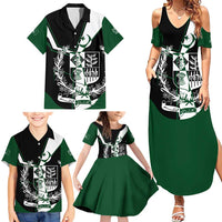Pakistan Emblem Family Matching Summer Maxi Dress and Hawaiian Shirt Eagle-Shaped Design with National Symbol
