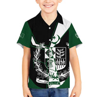 Pakistan Emblem Family Matching Tank Maxi Dress and Hawaiian Shirt Eagle-Shaped Design with National Symbol
