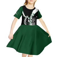 Pakistan Emblem Kid Short Sleeve Dress Eagle-Shaped Design with National Symbol