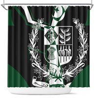 Pakistan Emblem Shower Curtain Eagle-Shaped Design with National Symbol