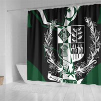 Pakistan Emblem Shower Curtain Eagle-Shaped Design with National Symbol