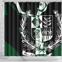 Pakistan Emblem Shower Curtain Eagle-Shaped Design with National Symbol