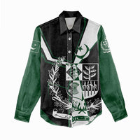 Pakistan Emblem Women Casual Shirt Eagle-Shaped Design with National Symbol