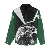 Pakistan Emblem Women Casual Shirt Eagle-Shaped Design with National Symbol