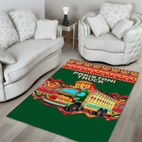 Pakistan Truck Art Area Rug National Emblem & Traditional Patterns