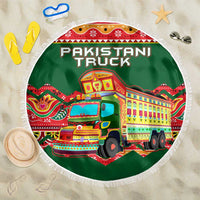 Pakistan Truck Art Beach Blanket National Emblem & Traditional Patterns