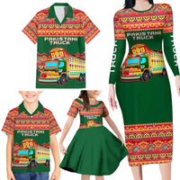 Pakistan Truck Art Family Matching Long Sleeve Bodycon Dress and Hawaiian Shirt National Emblem & Traditional Patterns