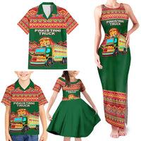 Pakistan Truck Art Family Matching Tank Maxi Dress and Hawaiian Shirt National Emblem & Traditional Patterns