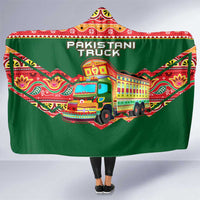 Pakistan Truck Art Hooded Blanket National Emblem & Traditional Patterns