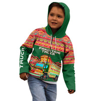 Pakistan Truck Art Kid Hoodie National Emblem & Traditional Patterns