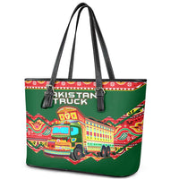 Pakistan Truck Art Leather Tote Bag National Emblem & Traditional Patterns
